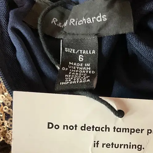 R & M Richards Women's Shimmery Sequined Crewneck High Low Ballgown Size 6 NWT