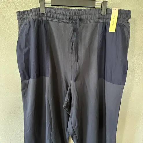 Summersalt NEW The Mixed Media Jogger Pants Womens Size 2XL Navy Blue Lounge