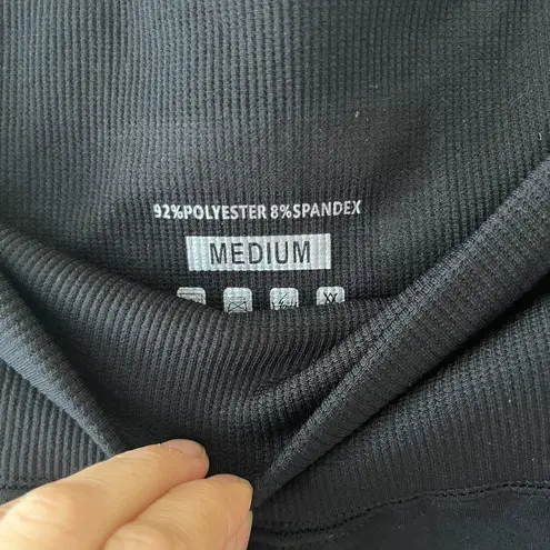 FLINXE Sz M Fleece Lined Black Tights High Waisted Thick Leggings Stretch Size M