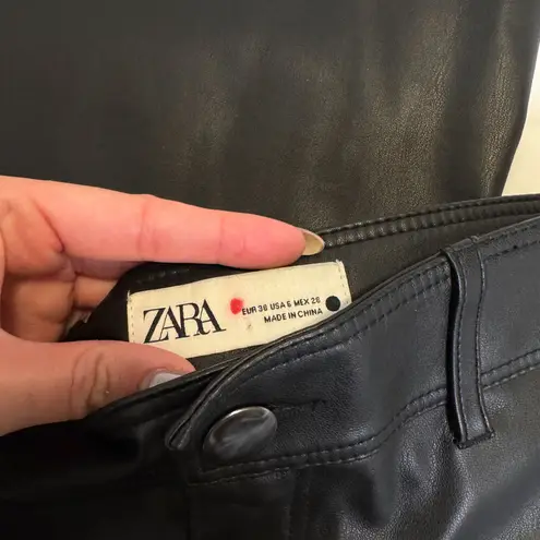 ZARA  The Marine Straight Leg Faux Leather Trousers