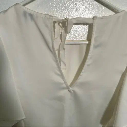 CROSBY by Mollie Burch Ruffle Blouse White L