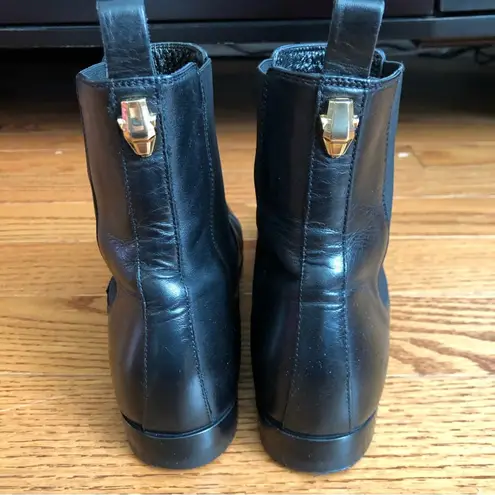 Just Cavalli 100% Calfskin Leather Black Flat Ankle Boots Women’s Sz 8 US 39 EUR