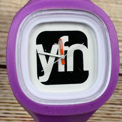 Novelty YFN Watch Purple White Orange Black Statement Square Design UNTESTED