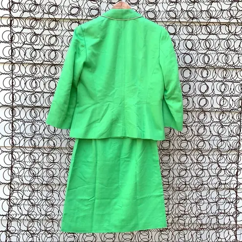 Pendleton skirt blazer set green silk blend size 6