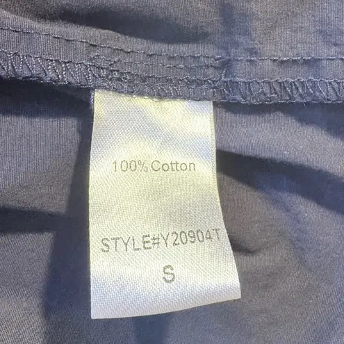 Pomander Place Kenzo Navy Cotton Poplin Tiered Dress Ruffle Sleeve Cuff ~S🧡 Blue