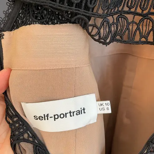 Self Portrait NWT Black Teardrop Guipure Lace Maxi Dress Sz 6 (Runs small!)