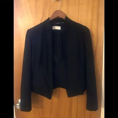 Badgley Mischka Vtg Y2K Black Mock Neck Asian influence blazer Taylored fit