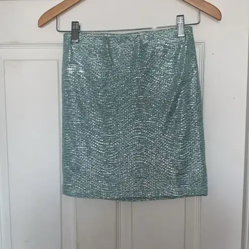 Forever 21  Metallic Shimmer Skirt Blue Size s