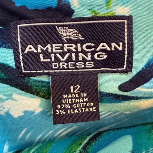 American Living Tiered Sheath Dress Cotton Sleeveless V-Neck Women’s Size 12