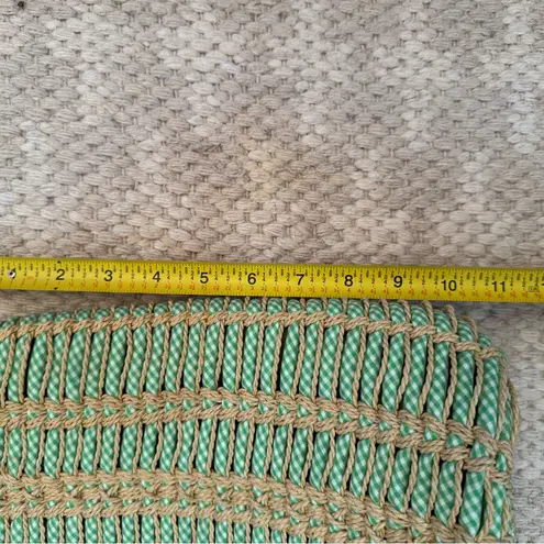 Lime & Tan Woven Tote Bag Green