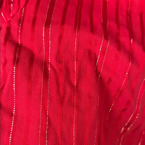 BCIH (Best Chick in Heels) Red Fitted Long Sleeve Button Down Shirt Size Medium