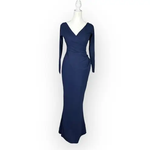 Chiara Boni La Petite Robe Kaya Mermaid Gown Women's 40 Navy Blue Long-Sleeve