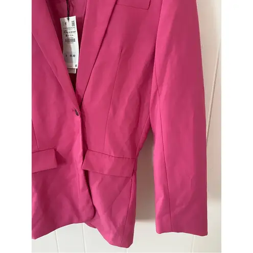 ZARA  Oversized Pink Tapered Waist Blazer Bloggers Favorite Size X-Small 4432/700