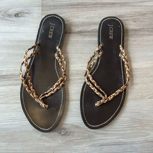 J.Crew  10 Gold Braided Sandals