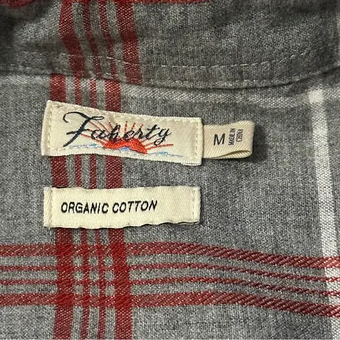 Faherty Sz M Gray Red Juliet Plaid Flannel The Classic Button Down Malibu Shirt