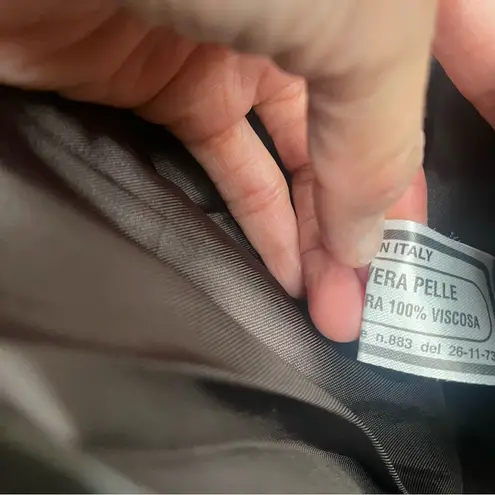 Por Santa Maria Sz 40 Italy Vintage Fine Leather CHOCOLATE Brown Women’s Coat: