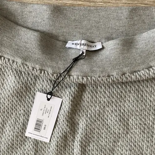 We Wore What NWT Cable Knit Mini Skirt in Light Heather Grey Size XL