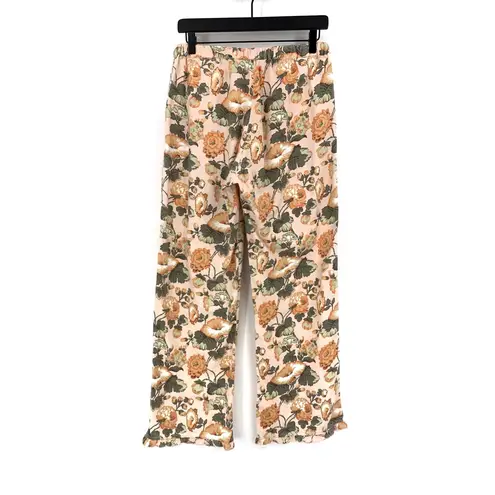 Sundance Flannel Pajama Set Peach Green Florals M