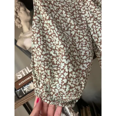 Anthropologie Omika Isla Tasseled Blouse Elliot Galapago Womens Size Small Green