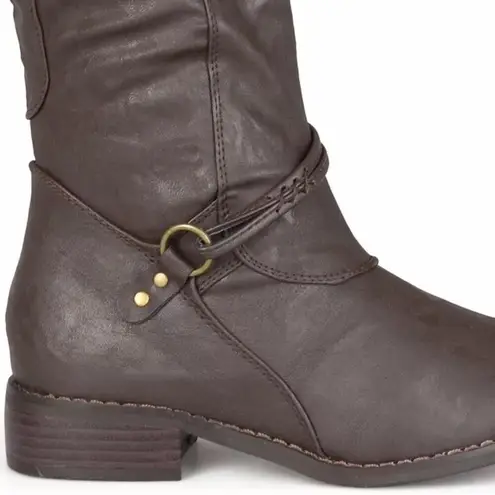 Journee Collection Biker Women's Harley Boot - Brown - size 9