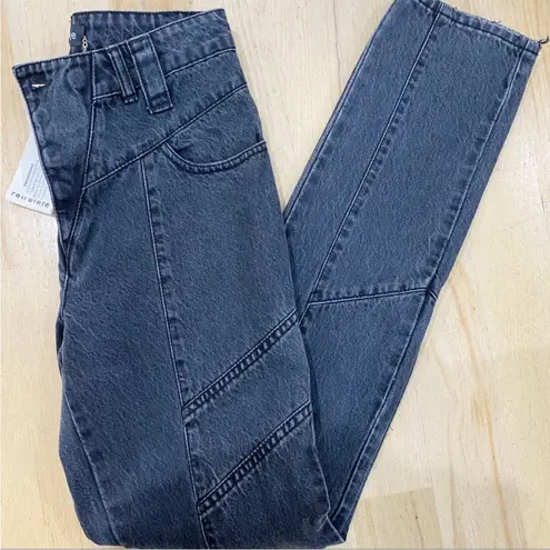 Retrofête Retrofete high rise gray moto denim Jean