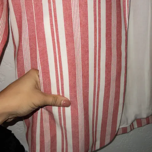 Esqualo Pink White Striped Woven Blazer Jacket Size 10