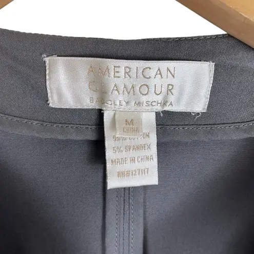 Badgley Mischka American Glamour Gray Beaded Stone Jacket Blazer Size Medium