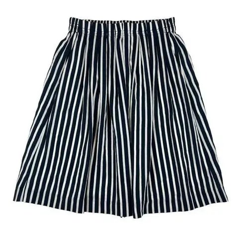 J. Crew Womens Nautical Midi Skirt Size 0 Mercantile Striped Pleated Blue White