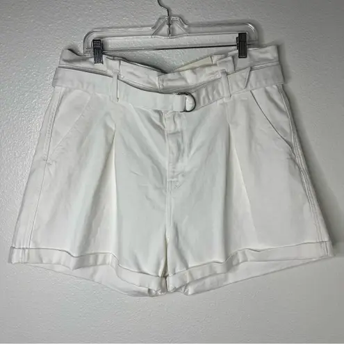 a.n.a New A new Approach Size 18 Chino Buckled Pleated Cuffed Shorts White