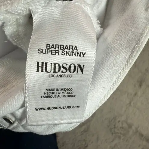 NWT Hudson Barbara Super Skinny White High Waist Jeans Sz 30 Denim Pants School White