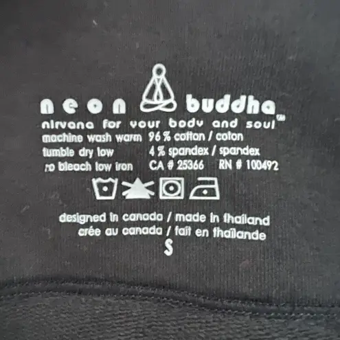 Neon Buddha Jacket Womens Small Black Jeweled Flowers Buttons Bohemian Lagenlook