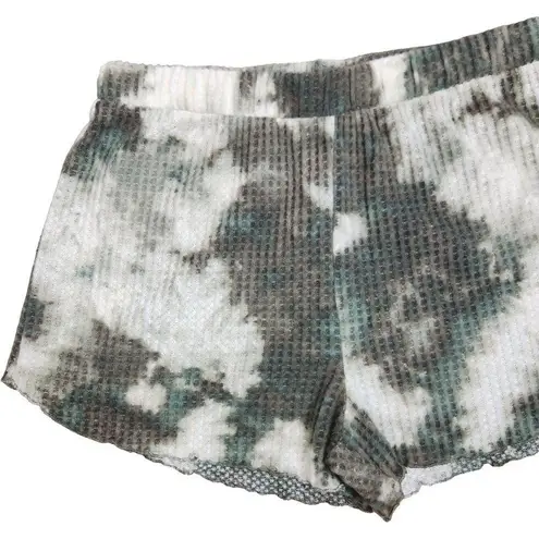 Abound Nordstrom  NEW Green Tie-Dye Waffle Knit Pull On Lounge Shorts Size Large