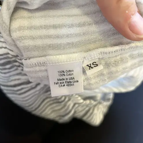 Stark X Wide Legged Side Slit White & Blue Striped Pants Women's XS USA Cotton