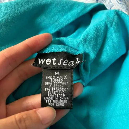 Wet Seal  Size M teal cotton bodycon mini skirt