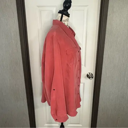 Roz & Ali Coral Button-Up Shirt