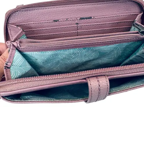 The Sak Leather Studded Wallet Crossbody Purse Convertible Phone Bag Mauve