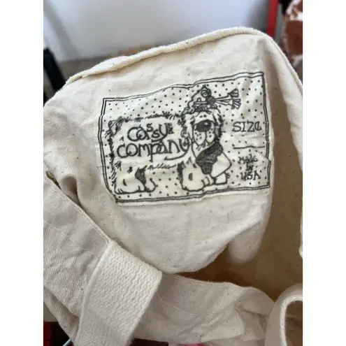 Vintage 80s Cassy Company White Ballerina Teddy Bear Tulle Canvas Tote Bag