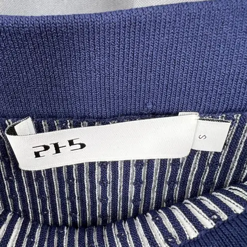 PH5 Colorblock Knit Pencil Skirt Blue Cream Textured Stretch Pull