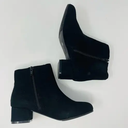 INC NWT  International Concepts Floriann Ankle Booties Black Suede Block Heel