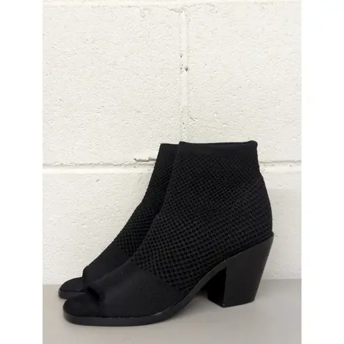 Eileen Fisher new  heeled booties sz5 stretch open knit open toe Ark perforated