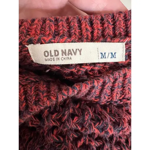 Old Navy  burnt orange open knit crochet Crewneck sweater casual fall Y2K boho - Image 5