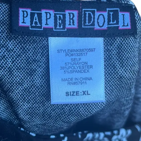 Paper Dolls Paper Doll Black and White Floral Skater Mini Dress Women's XL Stretch Casual