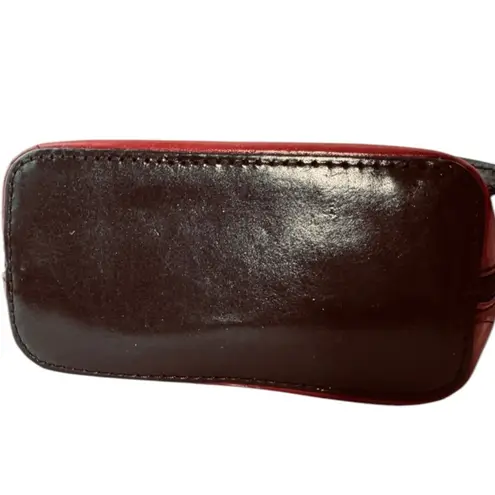 Vera Pelle Mini Crossbody Red Italian Leather Made In Italy