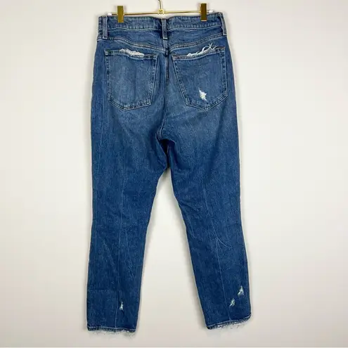 Abercrombie & Fitch  Curve Love High Rise Mom Jean Straight Leg Distressed Size 8