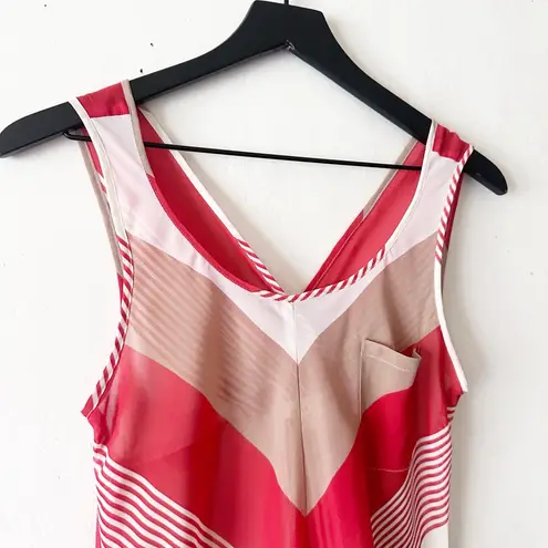 Mine Red White & Tan Striped Tank Top Women's Size S