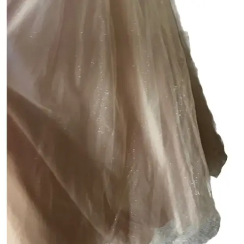 Jules & Cleo lace up glitter tule ball gown ROSEGOLD SIZE 18 Gold