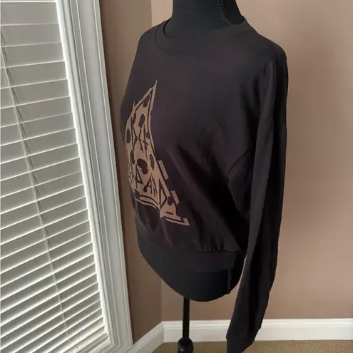 Def Leppard Black Cropped Sweatshirt Size Medium - Image 2
