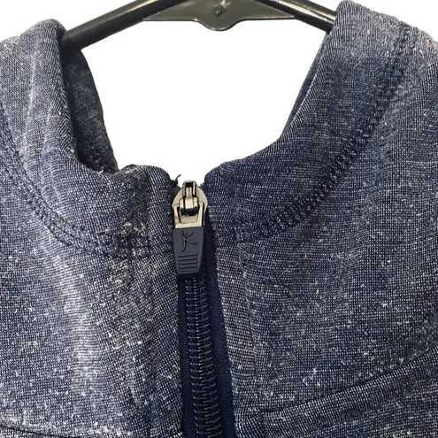 Danskin Now Blue Long Sleeve Hooded Casual Full Zip Knit Jacket Women Sz S