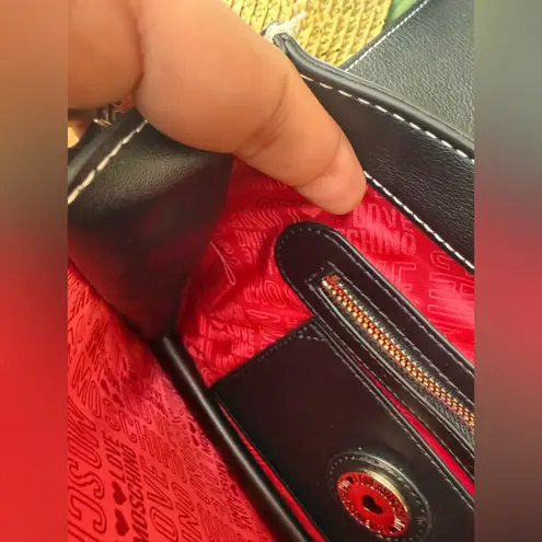 Love moschino Black Studded Crossbody Bag- Elegant Eco-Leather With Gold Detail