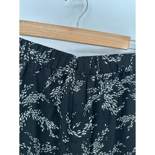 Entro  Skirt Women Small Black White Printed Button Front Elastic Waist Maxi